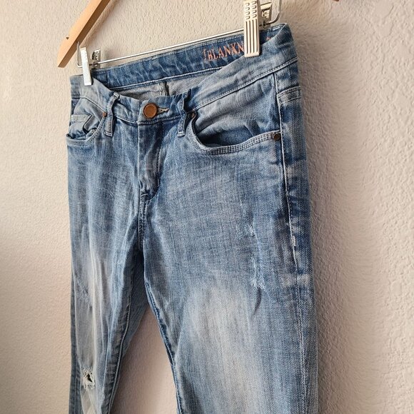 Blank NYC US Women's Size 28 Low Rise Skinny Jeans Light Wash Stretch Distressed - Picture 2 of 13